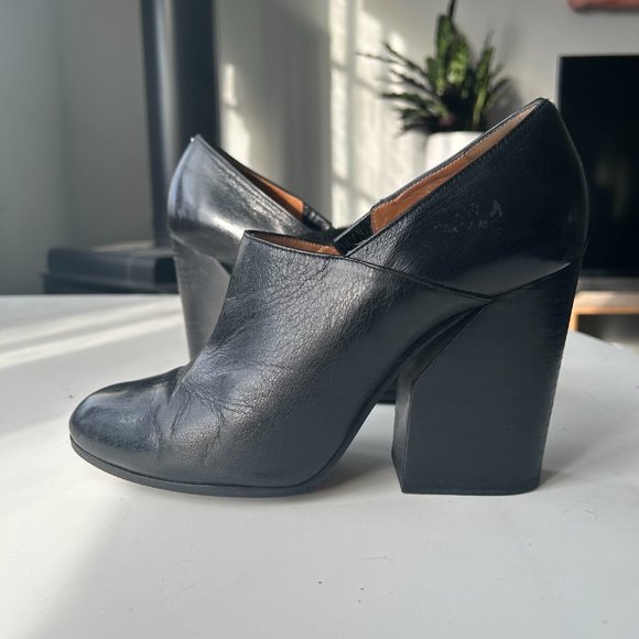 Maison Martin Margiela Black Leather pumps block heel - Picture 3 of 6